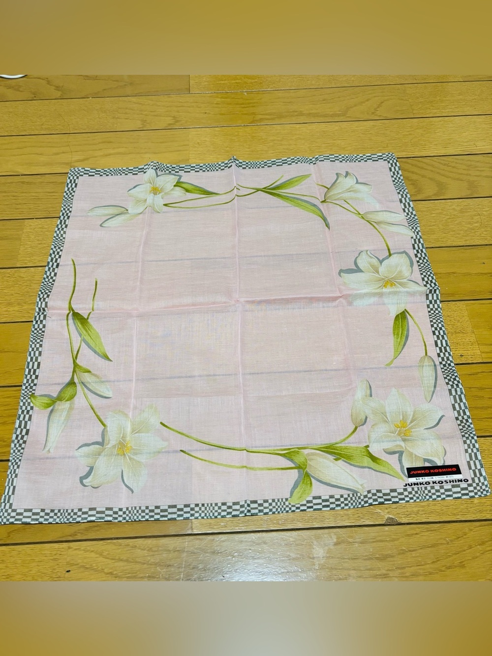 Junko Koshino Japan Floral 100%Cotton Multicolor Handkerchief/Bandana/Scarf 44cm